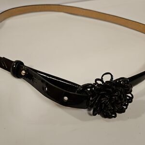 Black Patent Statement Belt sz waist 27"-30" Like New